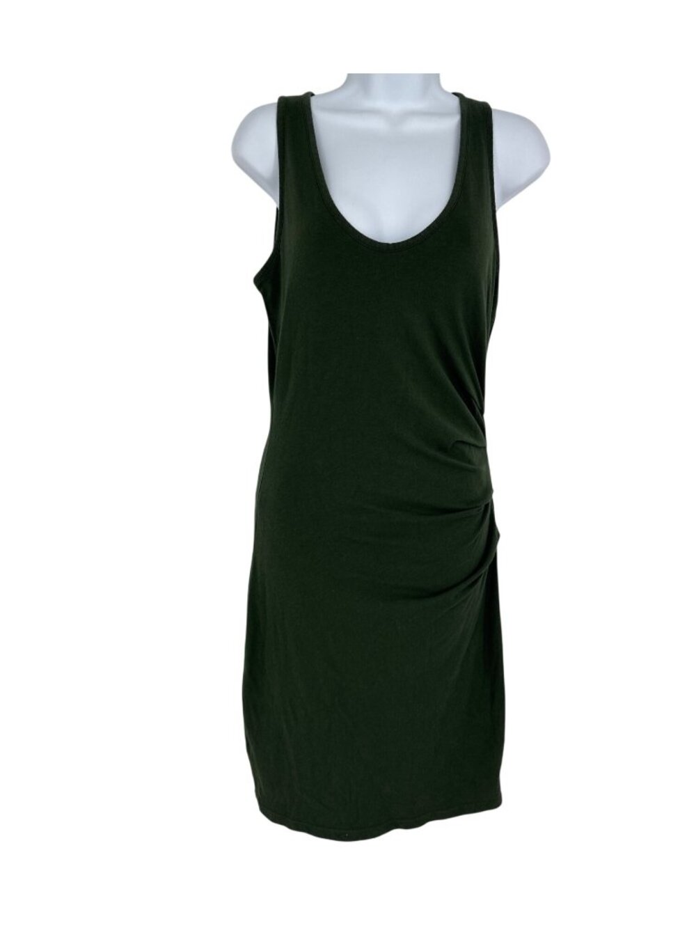 Athleta Della Sleeveless Ruched Side Dress Green Size ST